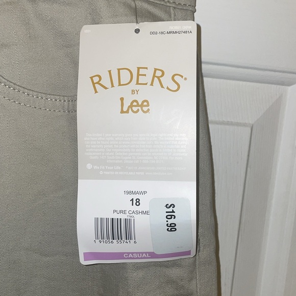 Tan Capris by Riders by Lee. Size is 18 - Picture 9 of 10